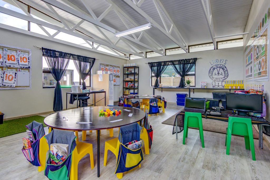 Bright classroom interior